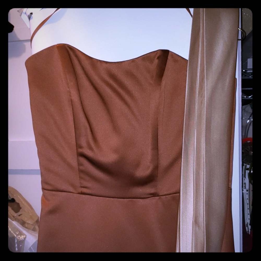 Bronze Baylis Designs Size 12 Full Length Dress